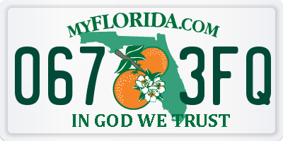 FL license plate 0673FQ