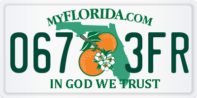 FL license plate 0673FR