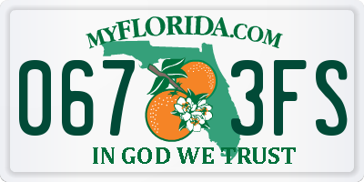 FL license plate 0673FS