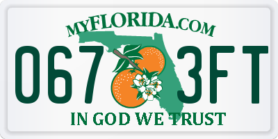 FL license plate 0673FT