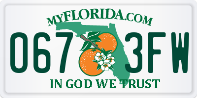 FL license plate 0673FW