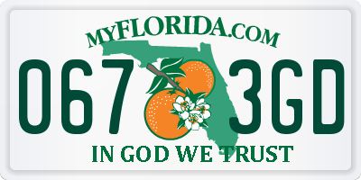 FL license plate 0673GD
