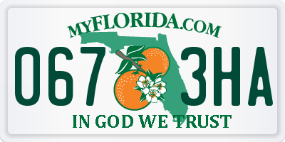FL license plate 0673HA