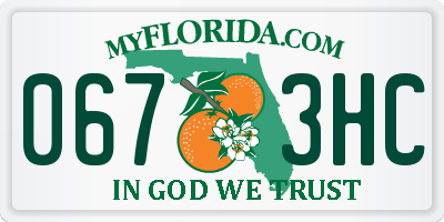 FL license plate 0673HC