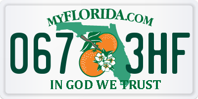 FL license plate 0673HF