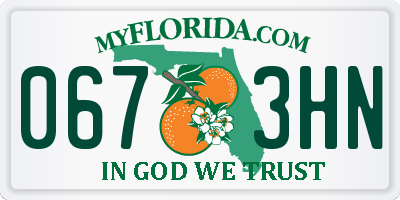 FL license plate 0673HN
