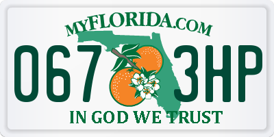 FL license plate 0673HP