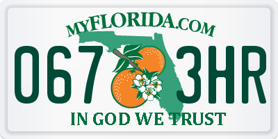 FL license plate 0673HR