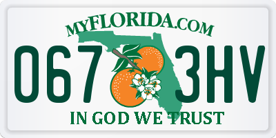 FL license plate 0673HV