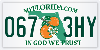 FL license plate 0673HY