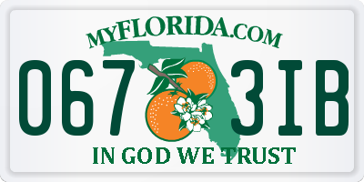 FL license plate 0673IB