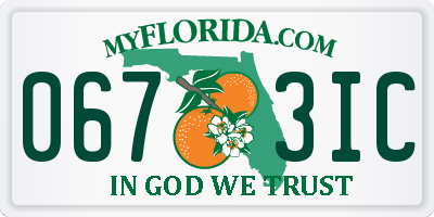 FL license plate 0673IC