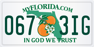 FL license plate 0673IG