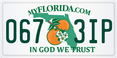 FL license plate 0673IP