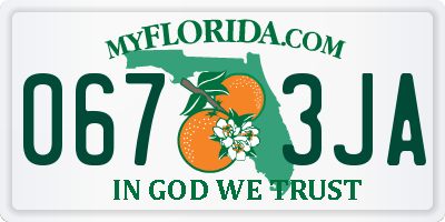 FL license plate 0673JA