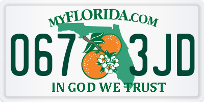 FL license plate 0673JD
