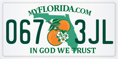 FL license plate 0673JL