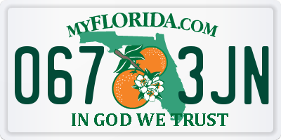 FL license plate 0673JN