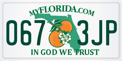 FL license plate 0673JP
