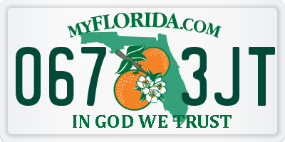 FL license plate 0673JT