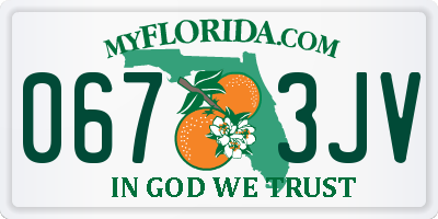 FL license plate 0673JV
