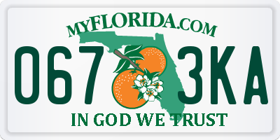 FL license plate 0673KA