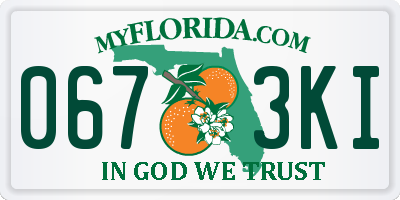 FL license plate 0673KI