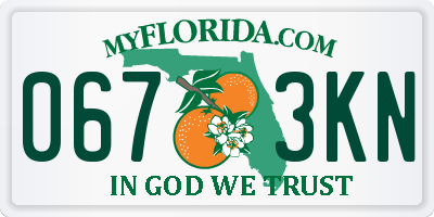 FL license plate 0673KN