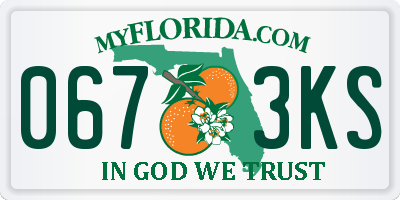 FL license plate 0673KS