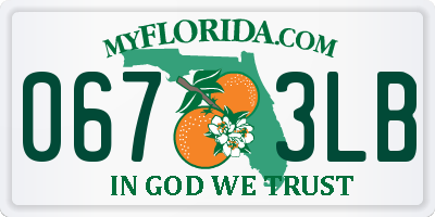 FL license plate 0673LB