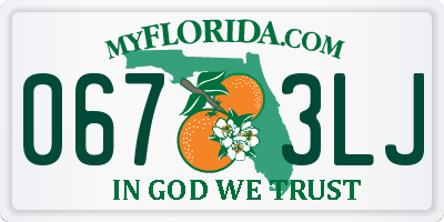 FL license plate 0673LJ