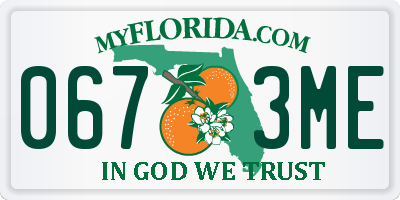 FL license plate 0673ME