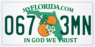 FL license plate 0673MN
