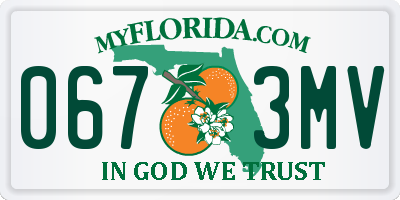 FL license plate 0673MV