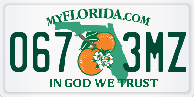 FL license plate 0673MZ
