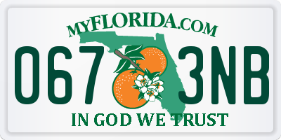 FL license plate 0673NB