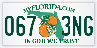 FL license plate 0673NG