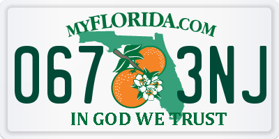 FL license plate 0673NJ