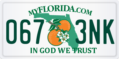 FL license plate 0673NK