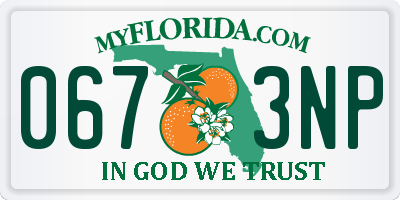 FL license plate 0673NP