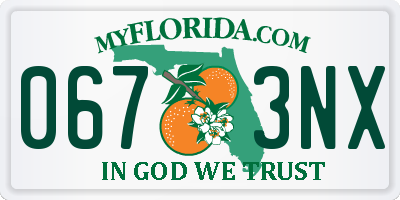 FL license plate 0673NX