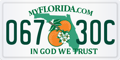 FL license plate 0673OC