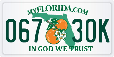FL license plate 0673OK
