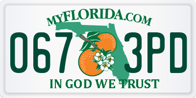 FL license plate 0673PD