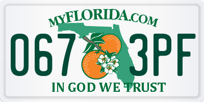 FL license plate 0673PF