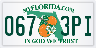 FL license plate 0673PI