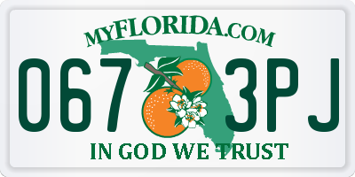 FL license plate 0673PJ