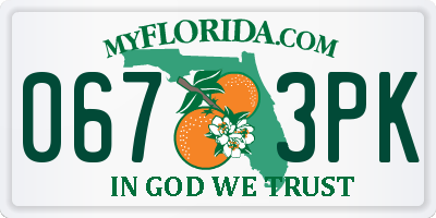 FL license plate 0673PK