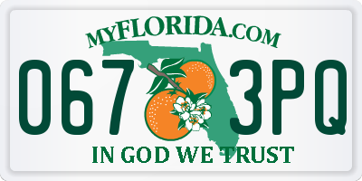 FL license plate 0673PQ