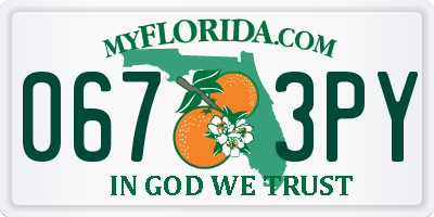 FL license plate 0673PY